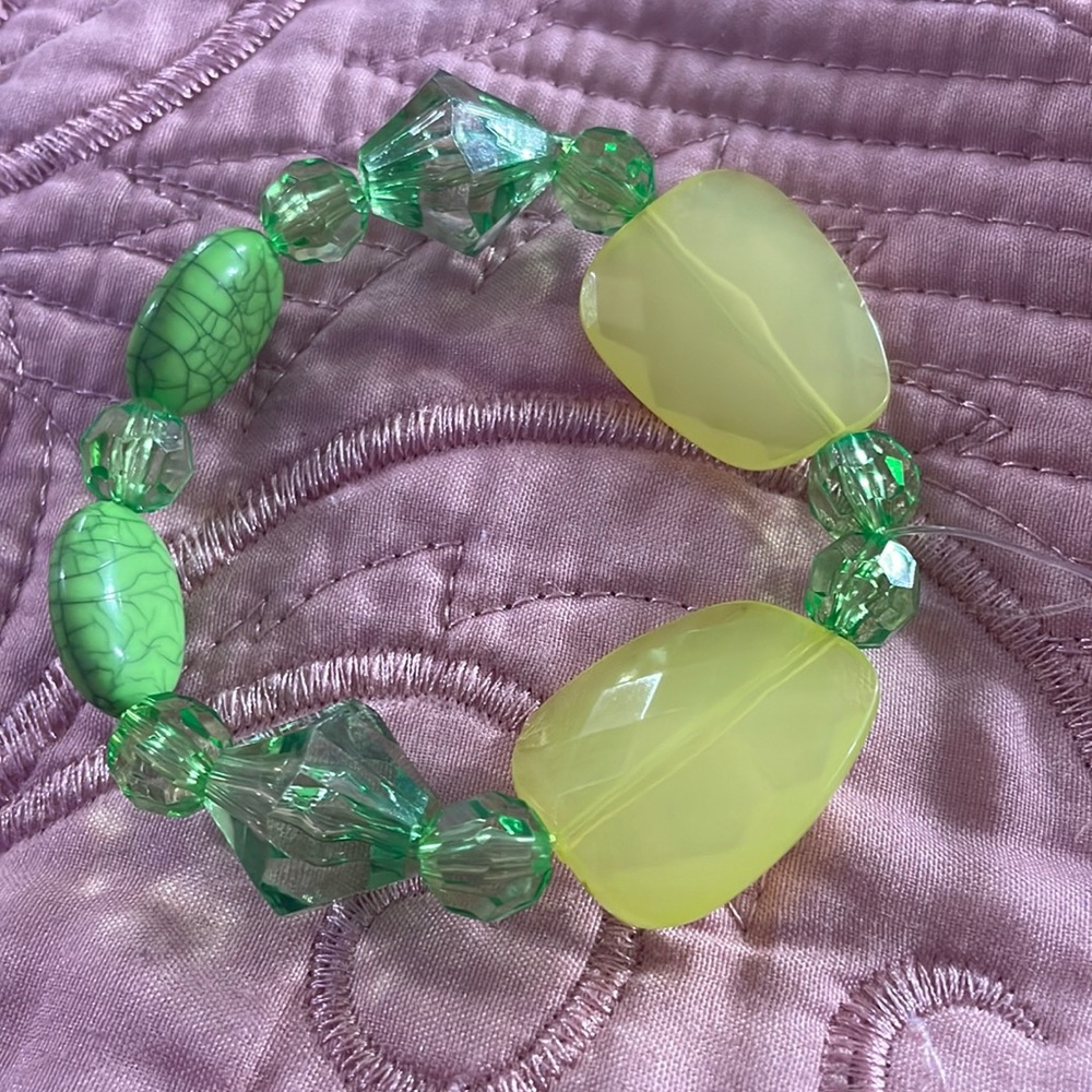 Handmade Green and Yellow Bracelet